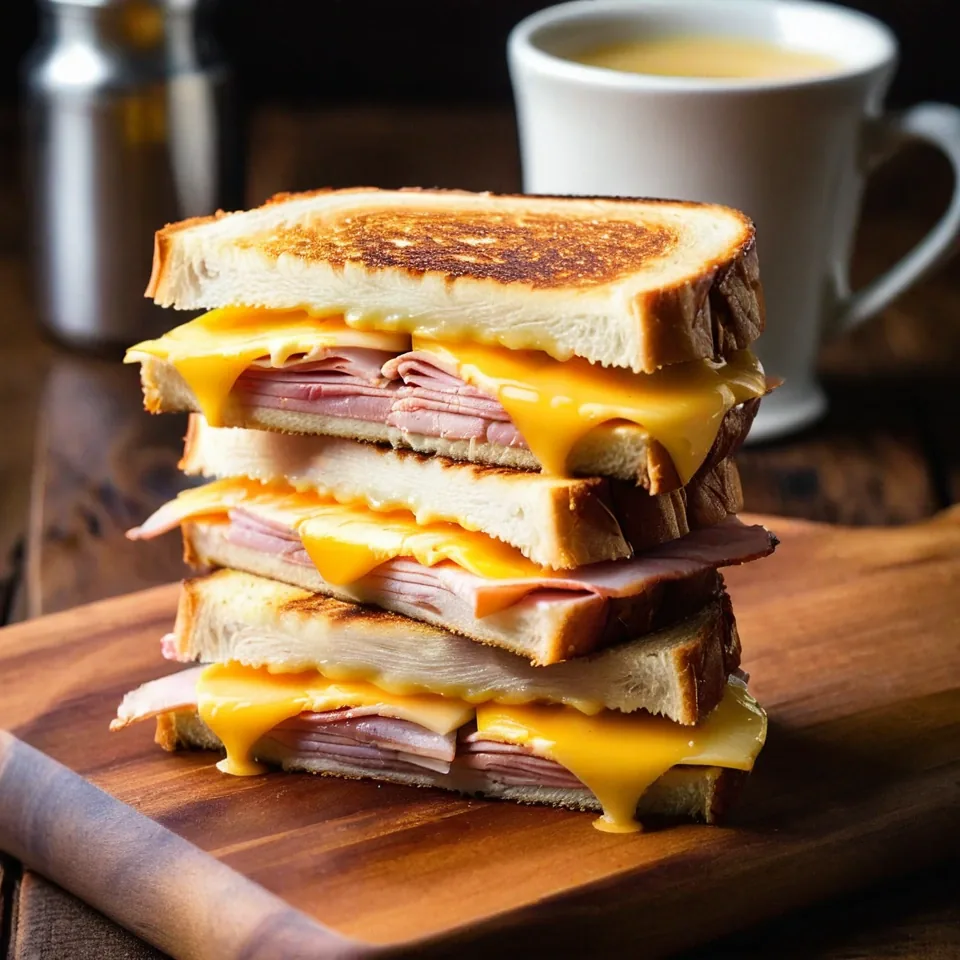 A plated serving of Monte Cristo Sandwich