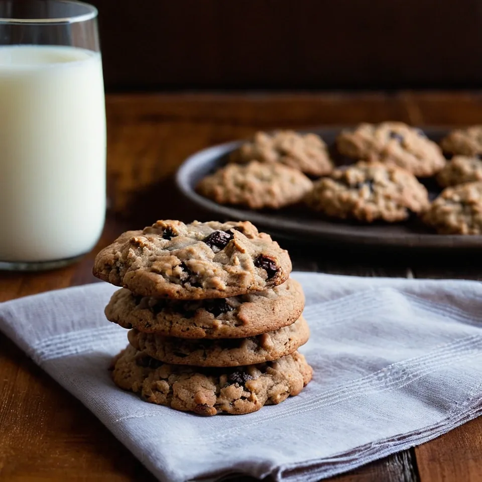 A plated serving of Oatmeal Raisin Cookies