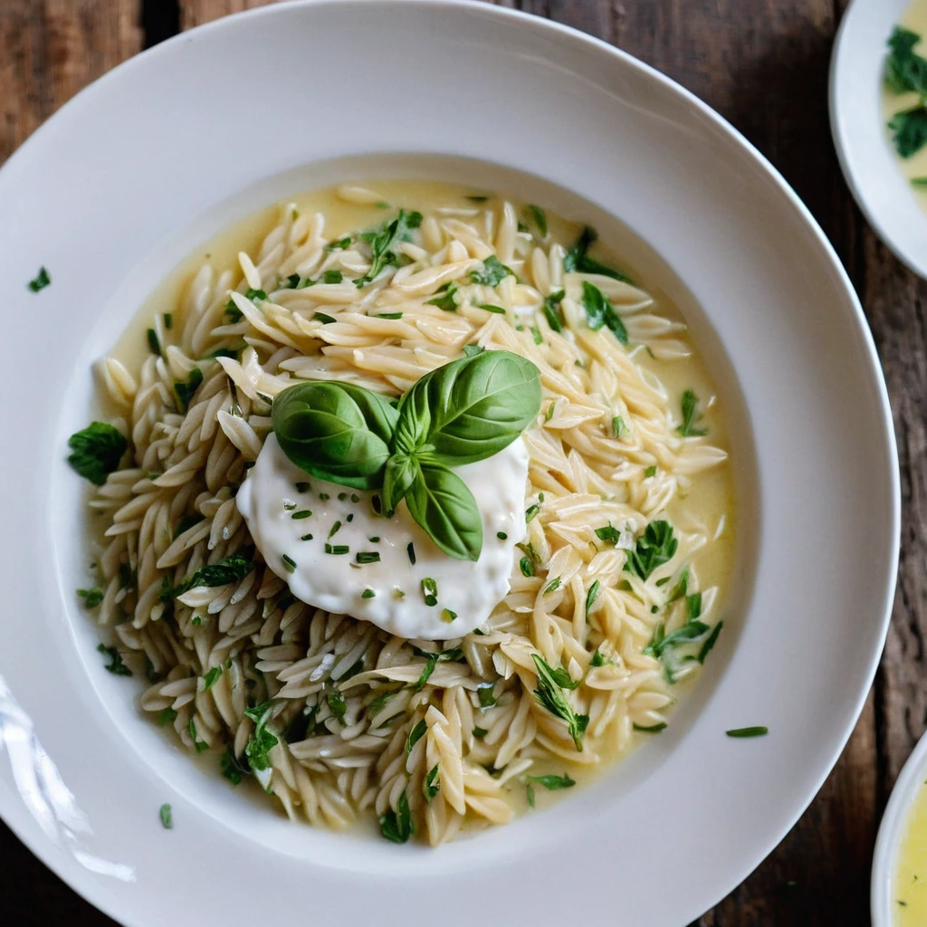 Orzo with Lemon Basil Sauce