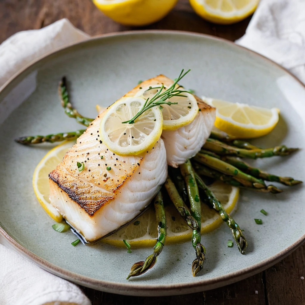 Pan Seared Halibut with Lemon