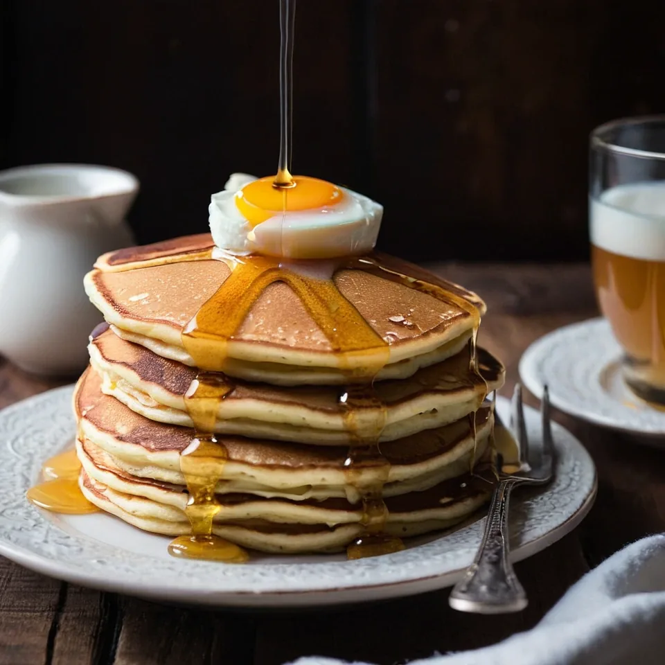 A plated serving of Fluffy Pancakes That'll Make You Skip the Diner