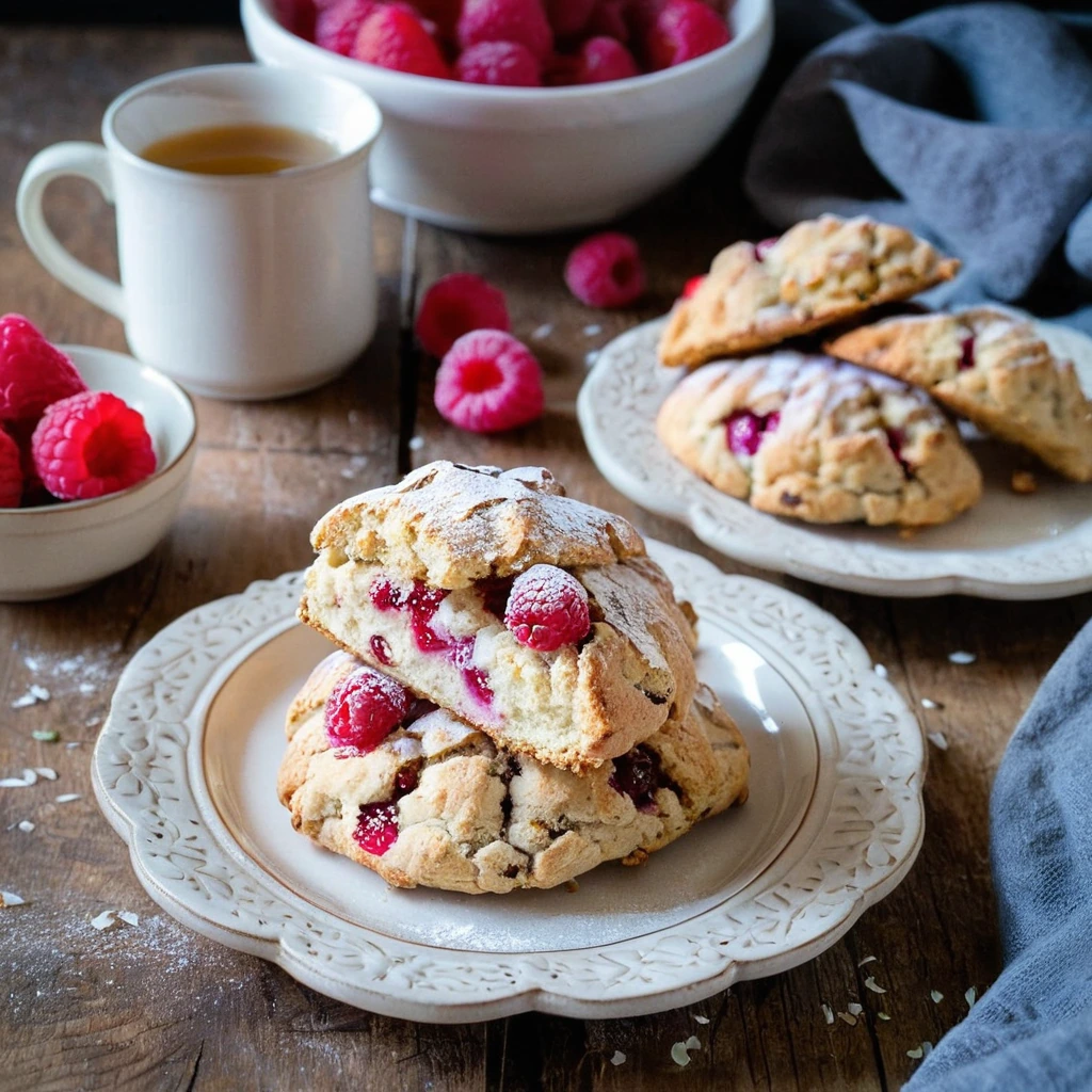 Raspberry Almond Scones