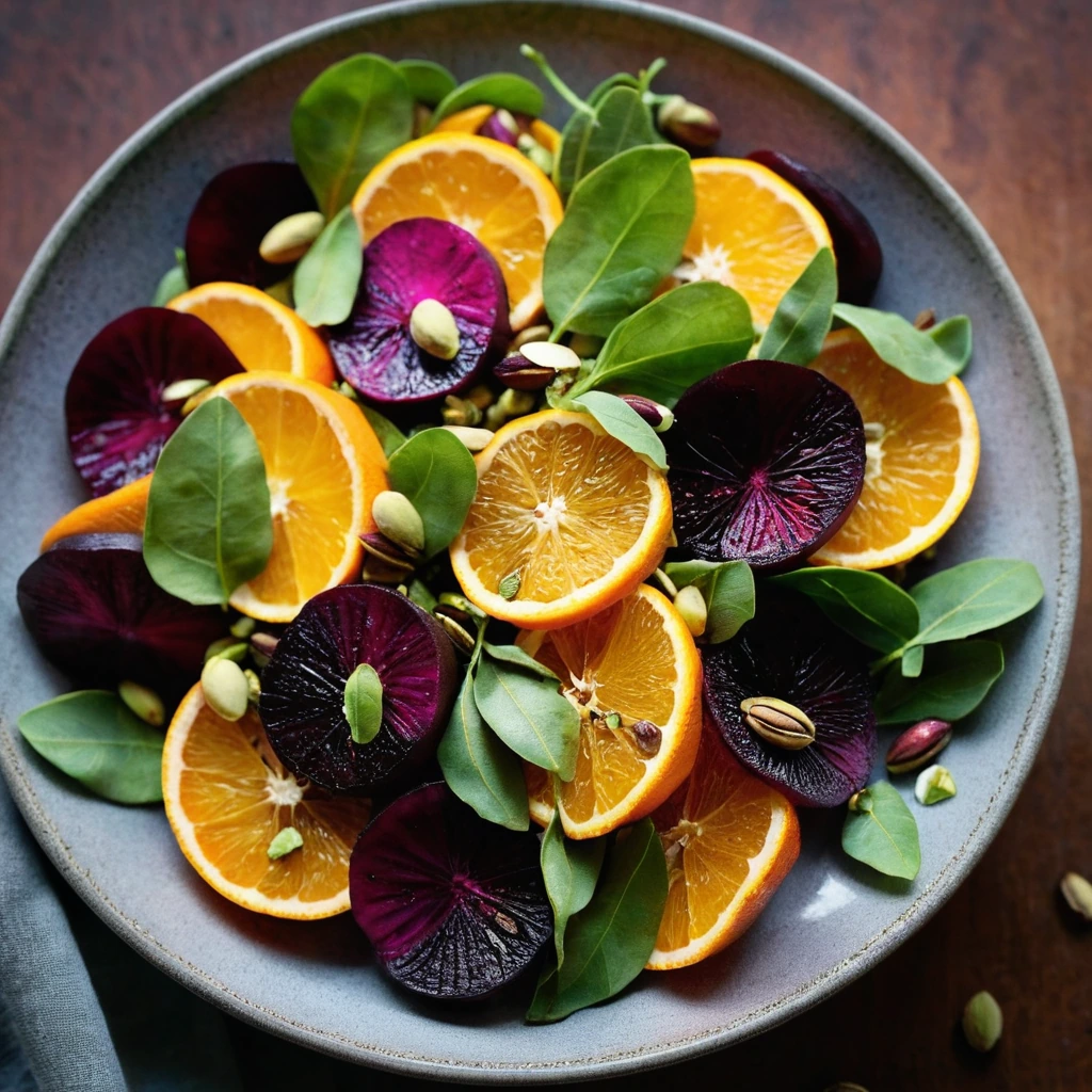 Roasted Beet, Orange, and Pistachio Salad