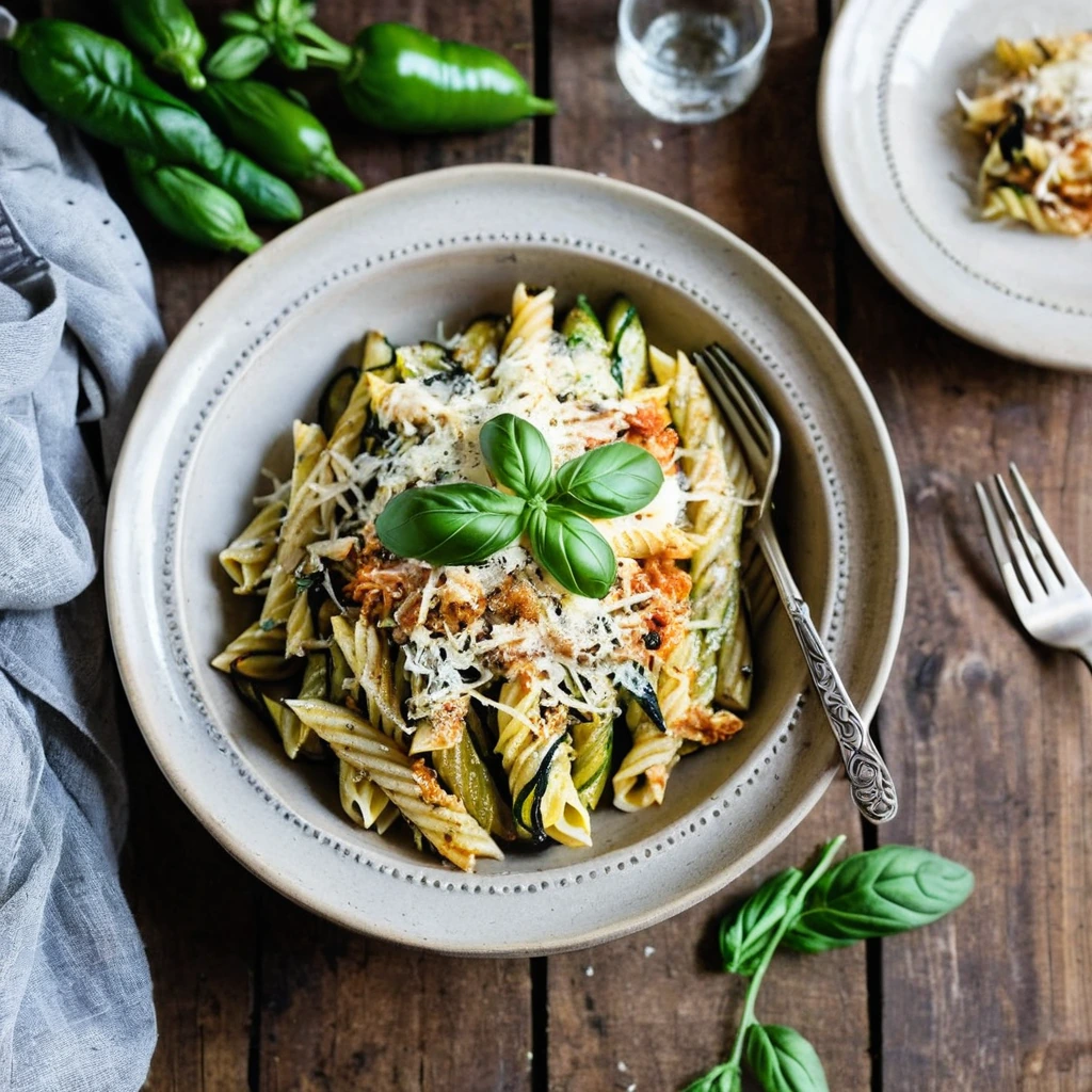 Roasted Zucchini Pasta Bake