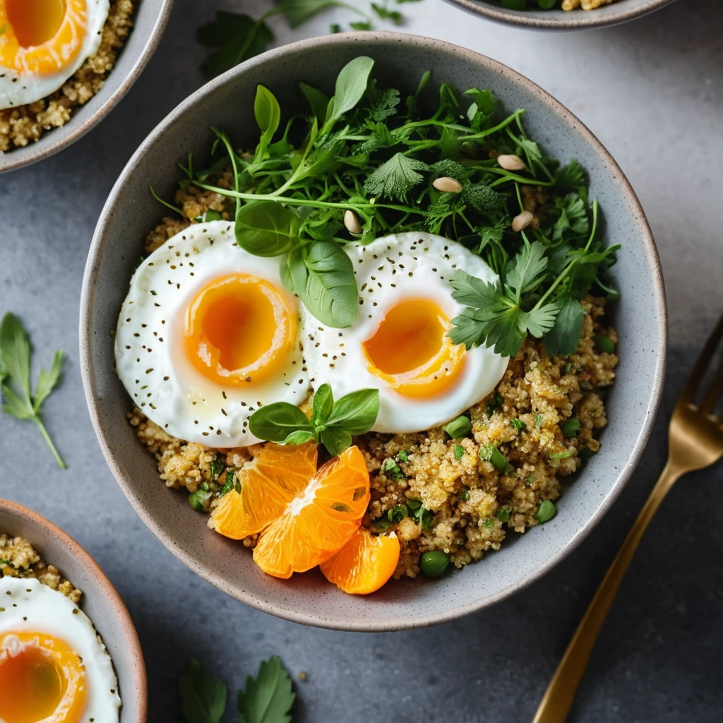 Savory Breakfast Bowls with Quinoa and Eggs