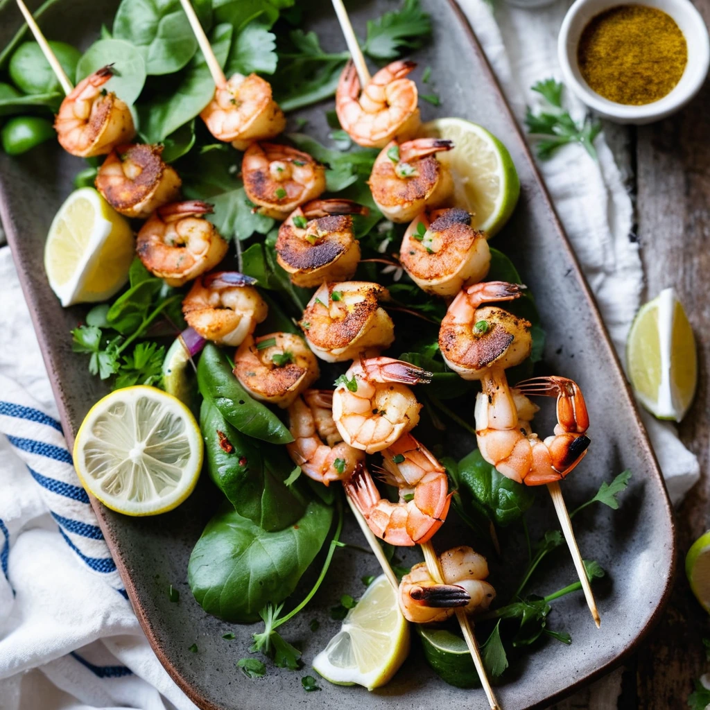Sheet Pan Cajun Spice Shrimp Skewers