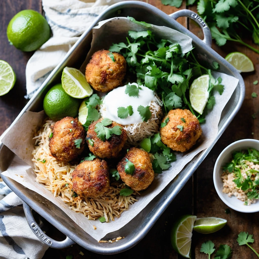 Sheet Pan Chili Lime Chicken Meatballs