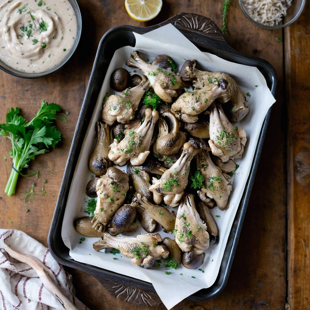 Sheet Pan Creamy Mushroom Chicken Wings