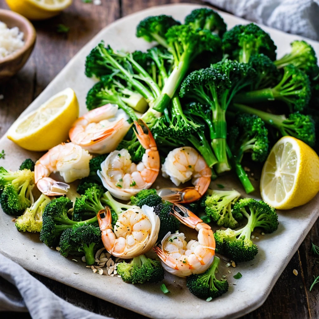 Sheet Pan Garlic Lemon Shrimp & Broccoli
