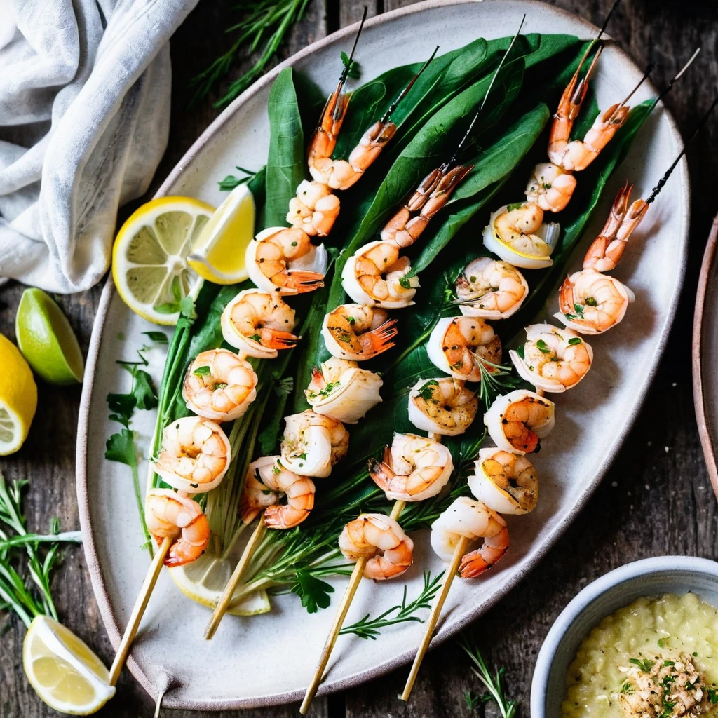 Sheet Pan Garlic Lemon Shrimp Skewers