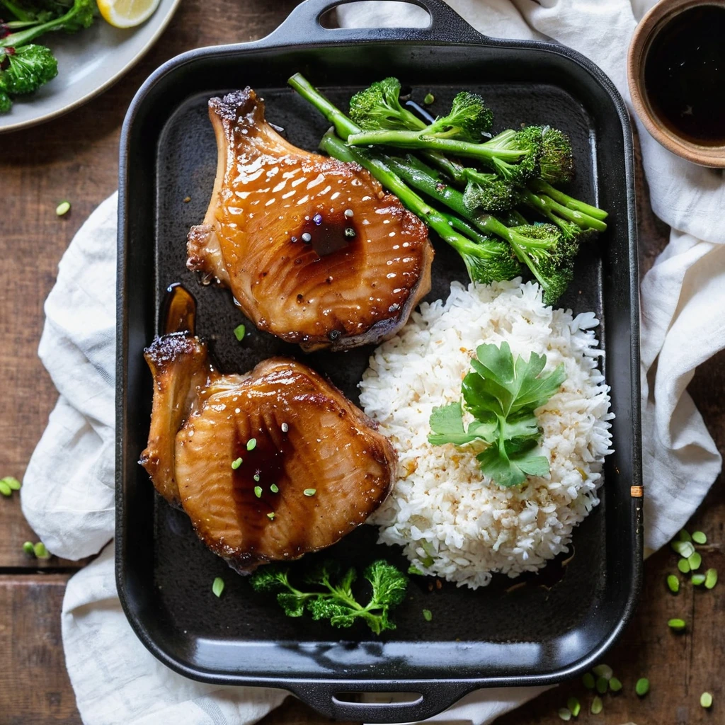 Sheet Pan Honey Soy Pork Chops