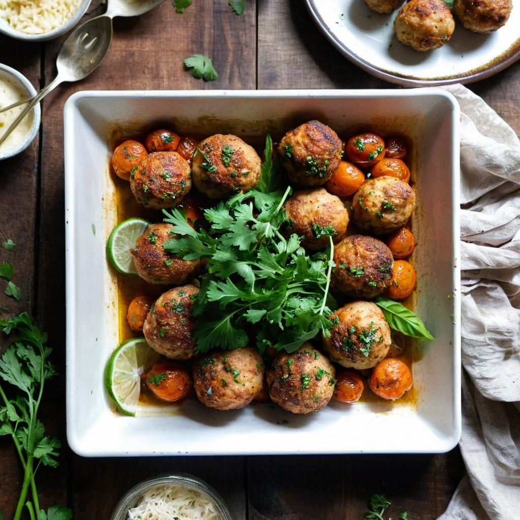 Sheet Pan Smoky Paprika Chicken Meatballs
