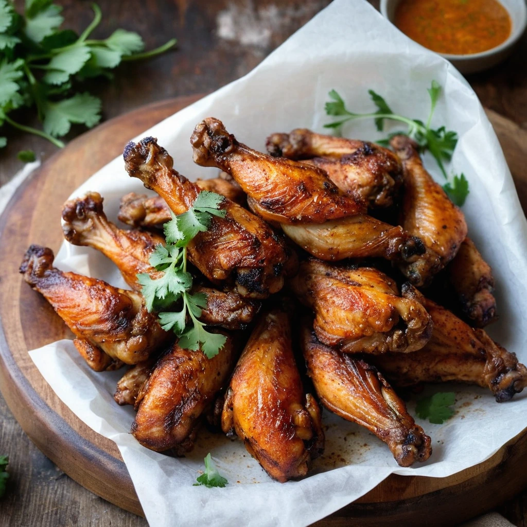 A plated serving of Sheet Pan Smoky Paprika Chicken Wings