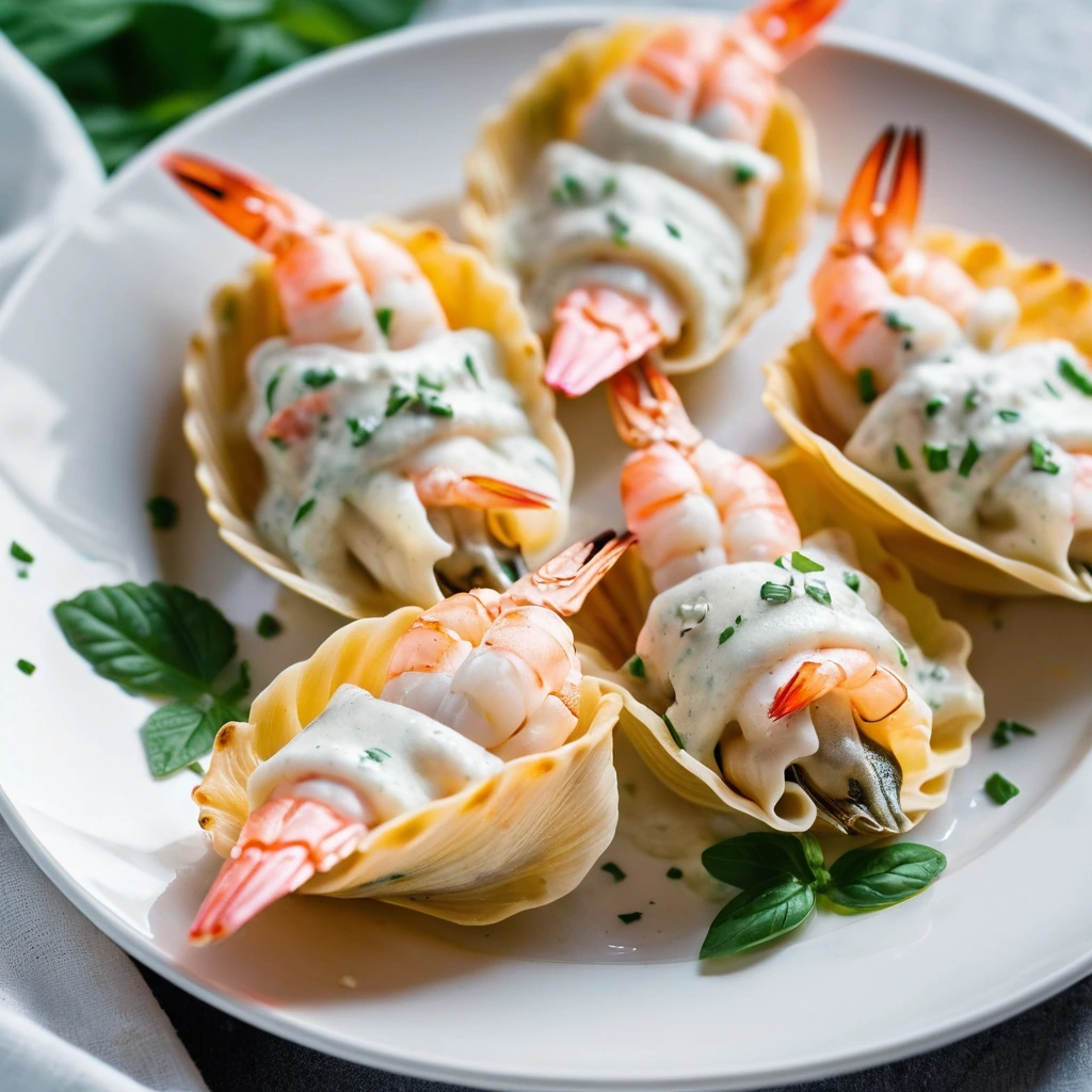 Shrimp Alfredo Stuffed Pasta Shells