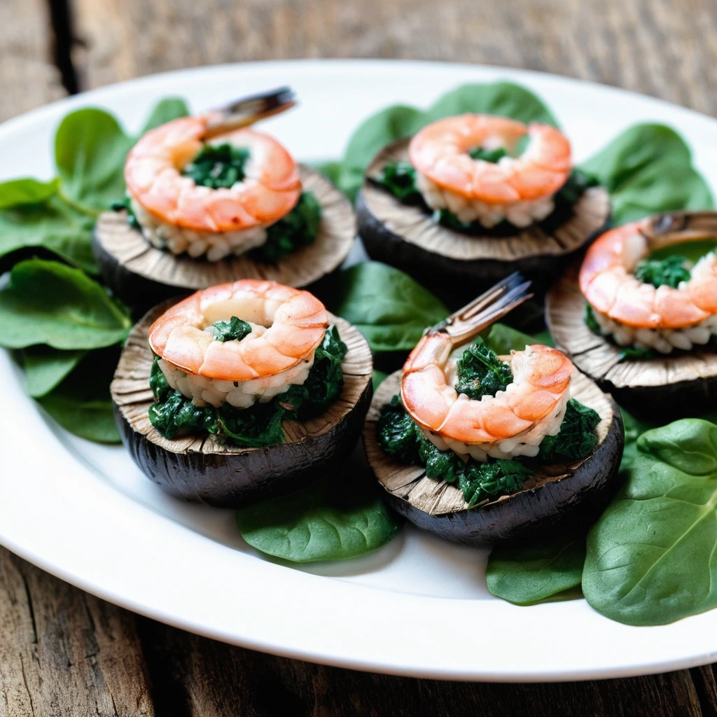 Shrimp and Spinach Stuffed Portobellos
