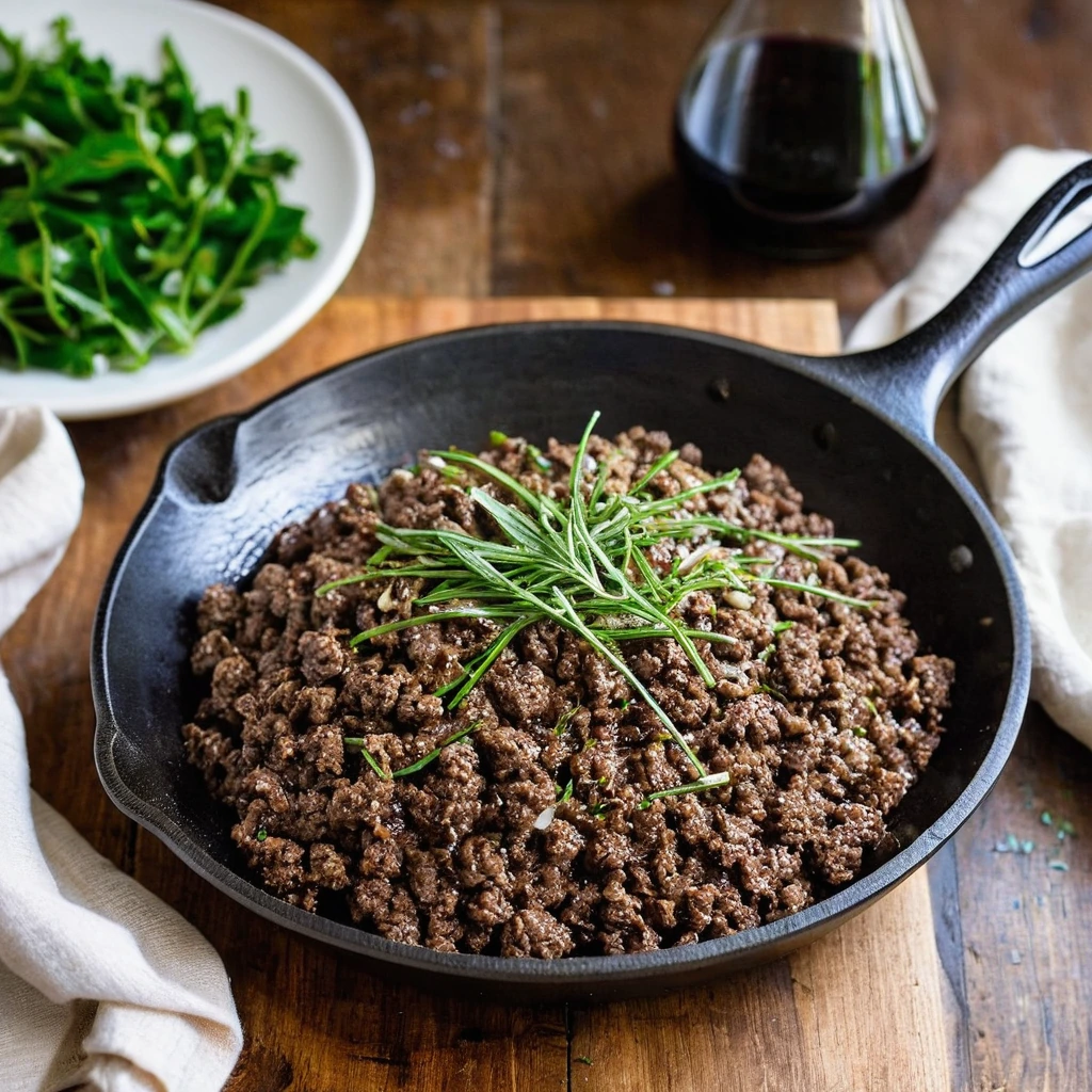 Skillet Balsamic Glaze Ground Beef