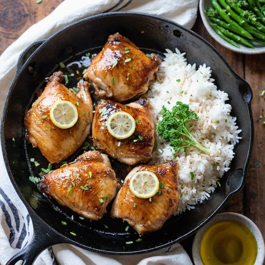 Skillet Honey Garlic Chicken Thighs