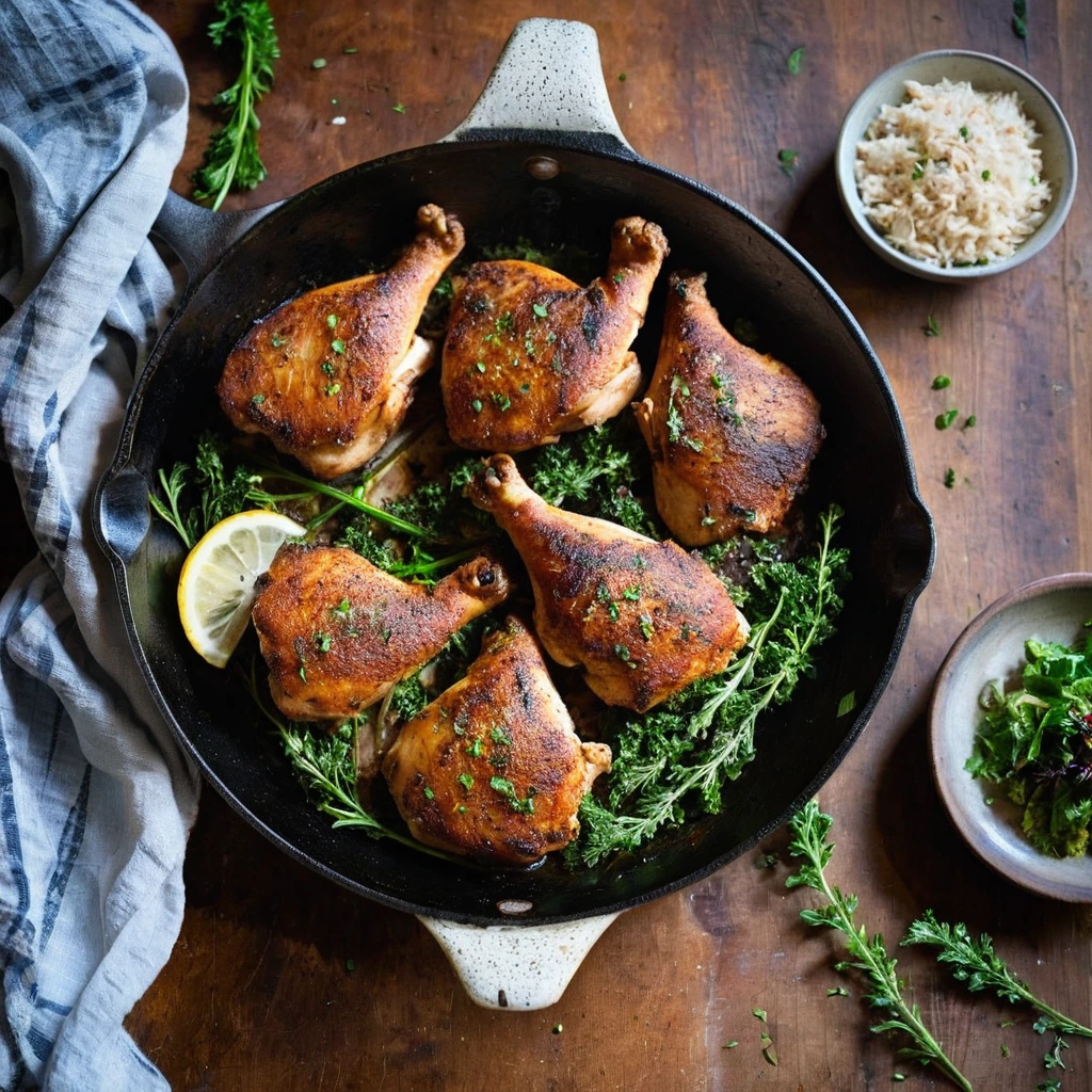 Skillet Smoky Paprika Chicken Thighs