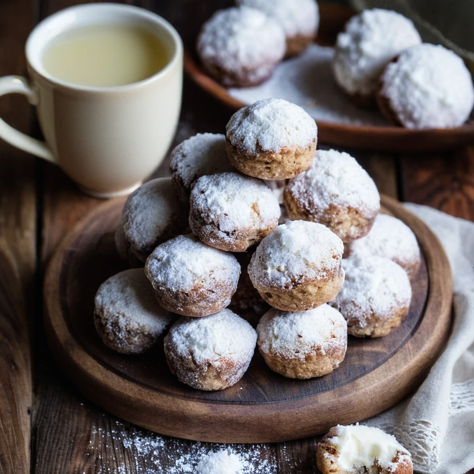 A plated serving of Snowball Cookies (Russian Tea Cakes)