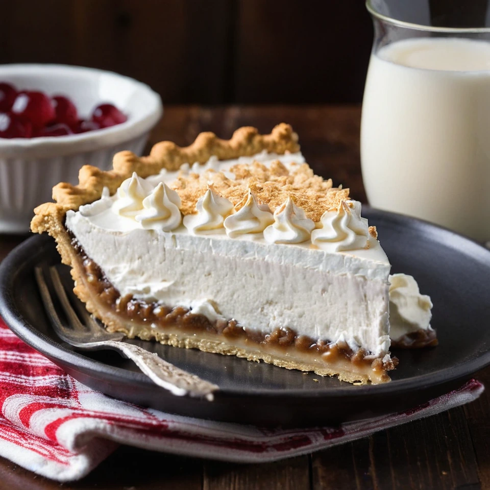 A plated serving of Soda Cracker Pie