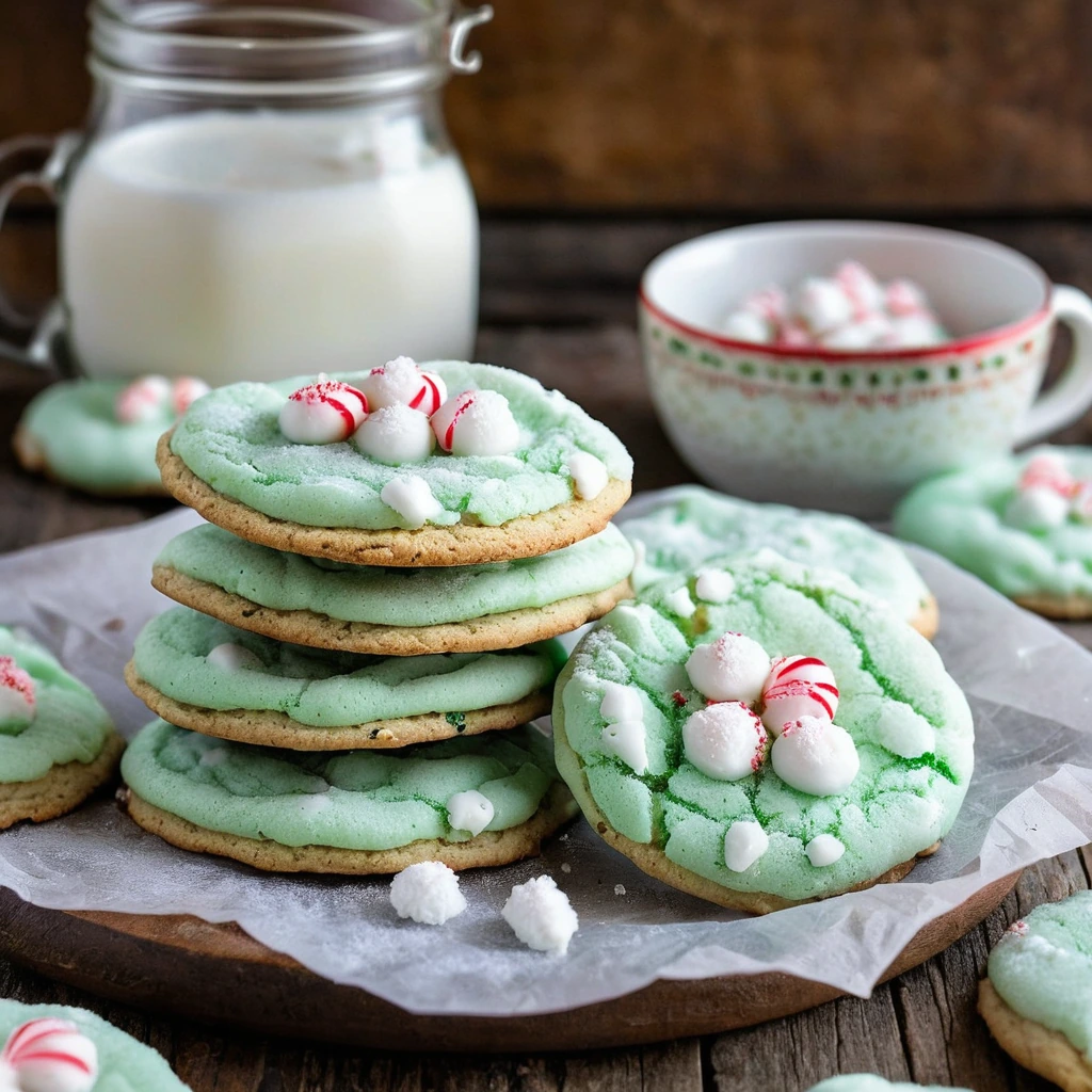 A plated serving of Soft Peppermint Cookies