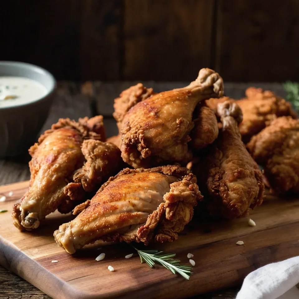 A plated serving of Southern Fried Chicken
