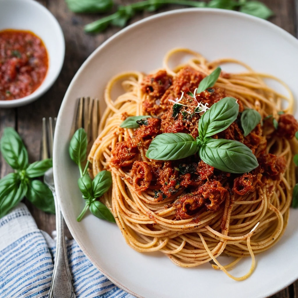Spaghetti with Sun-Dried Tomato Sauce