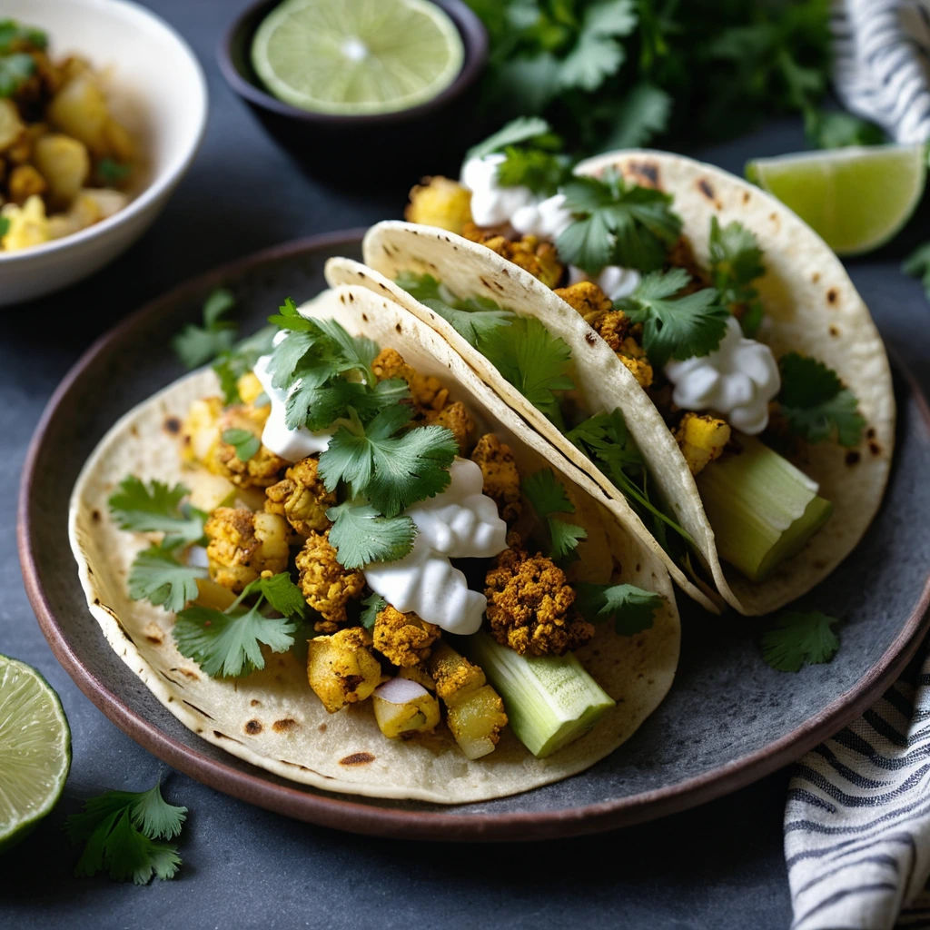 Spiced Cauliflower and Potato Street Tacos