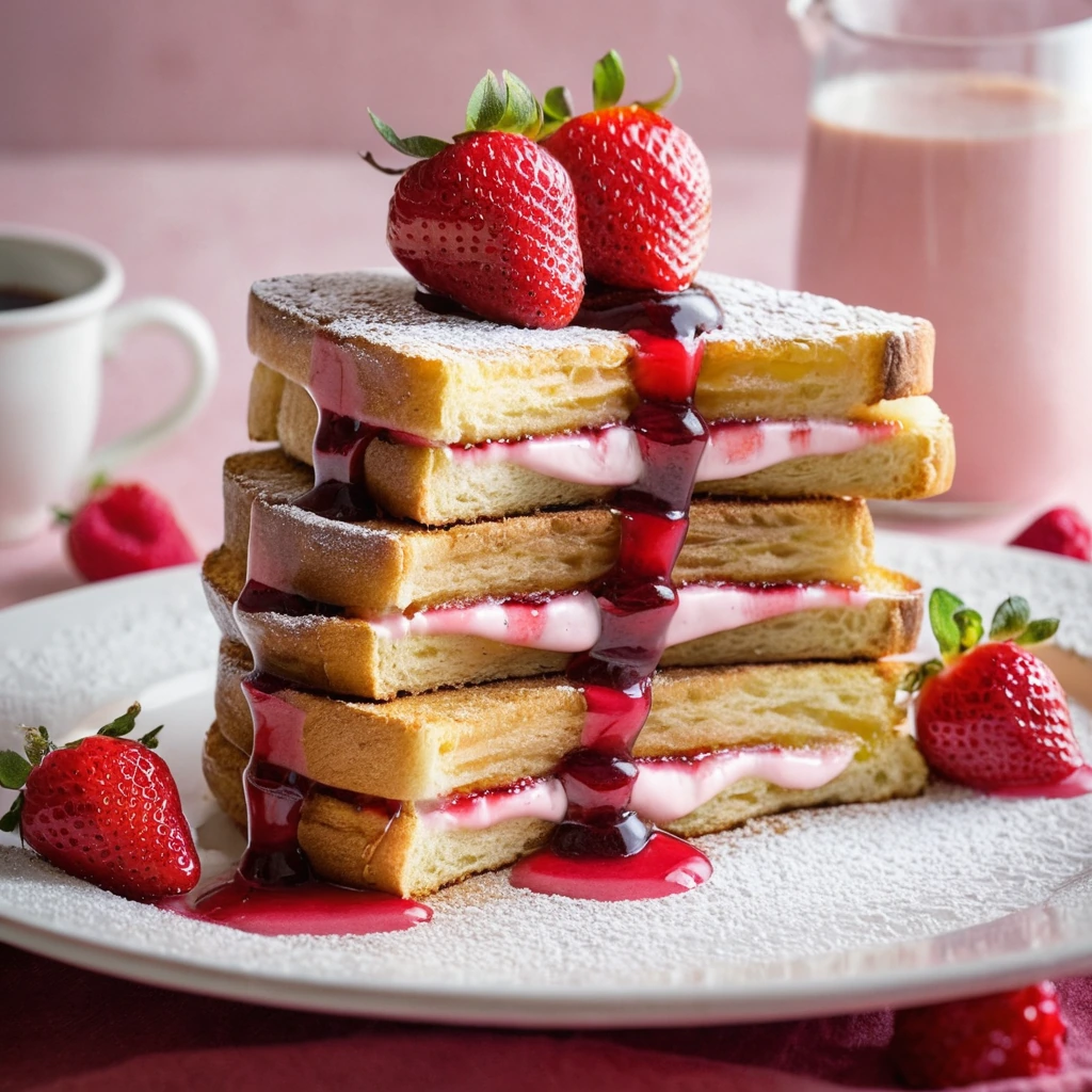 Strawberry Cream Cheese Stuffed French Toast