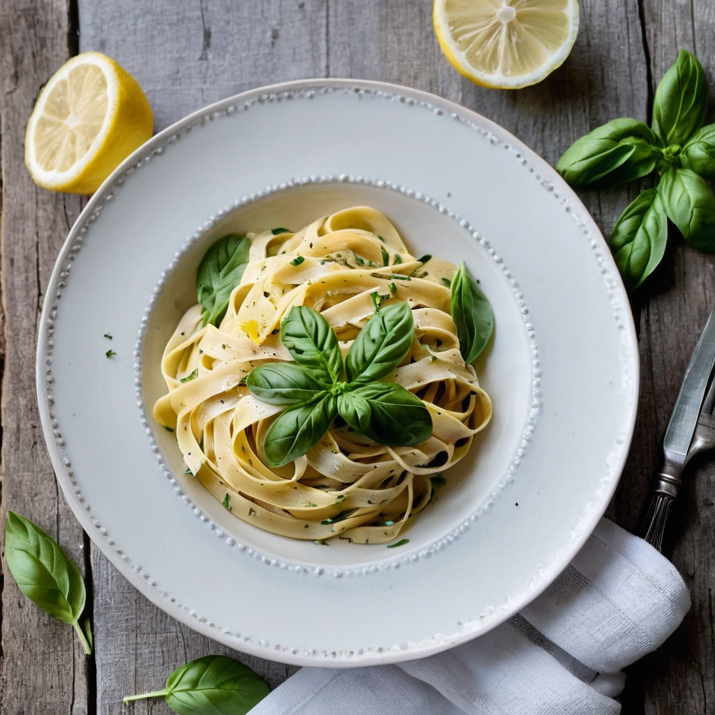 Tagliatelle with Lemon Basil Sauce