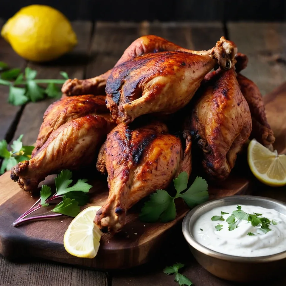 A plated serving of Tandoori Chicken