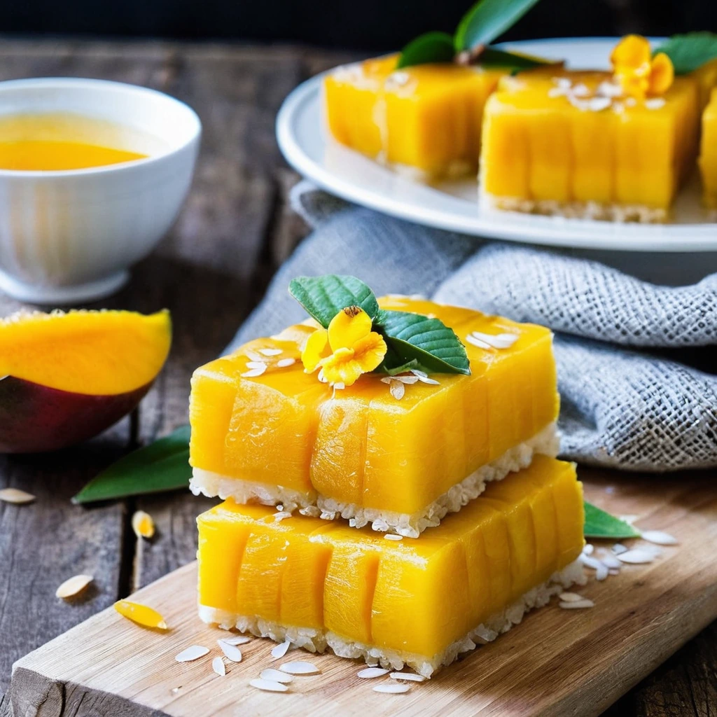 Thai Mango Sticky Rice Bars