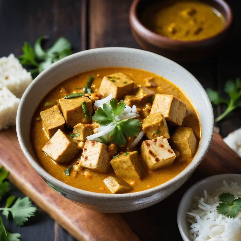 A plated serving of Tofu Curry