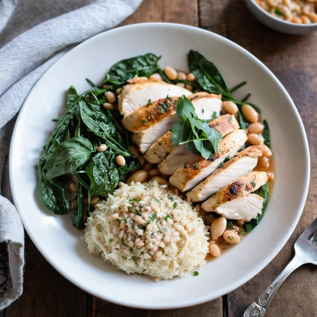 A plated serving of Tuscan Chicken Skillet